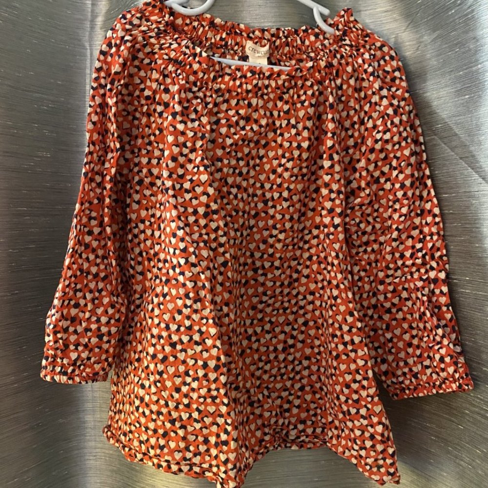 J. Crew Crewcuts Red Heart Print top